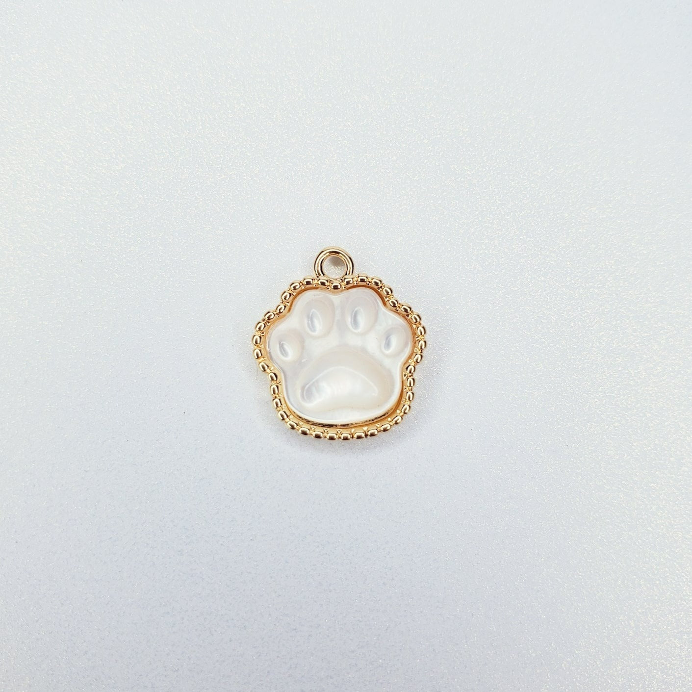 Real Platinum & 18K Gold Plated Shell Pet Dog Paw Charm