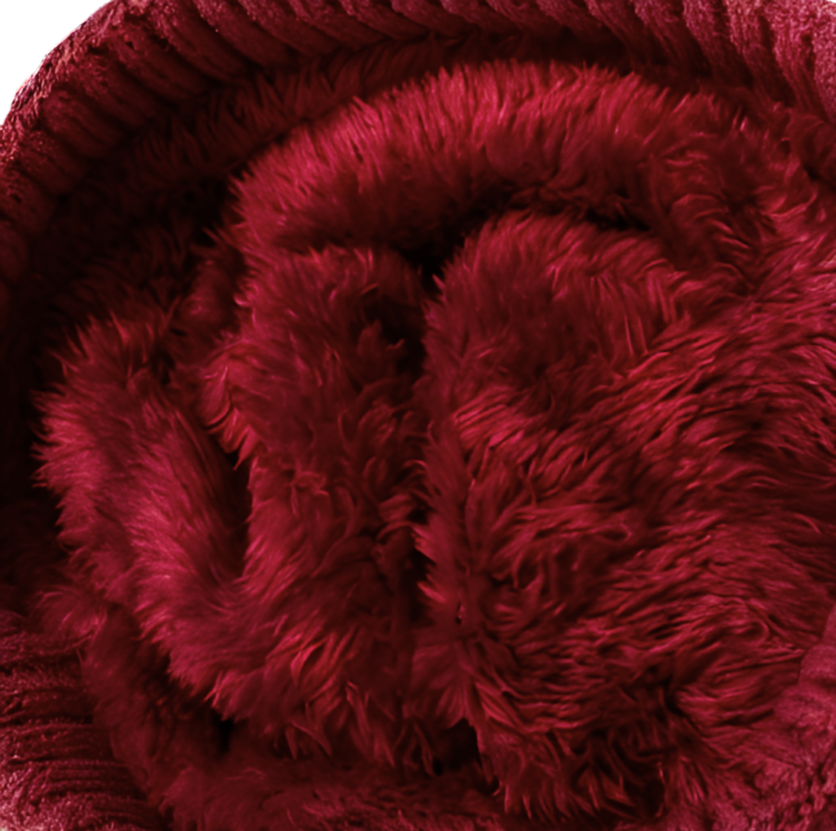 Soft & Cozy Fleece Lined Twist Knit Faux Fur Pom Beanie- in Wine- Winter Hat