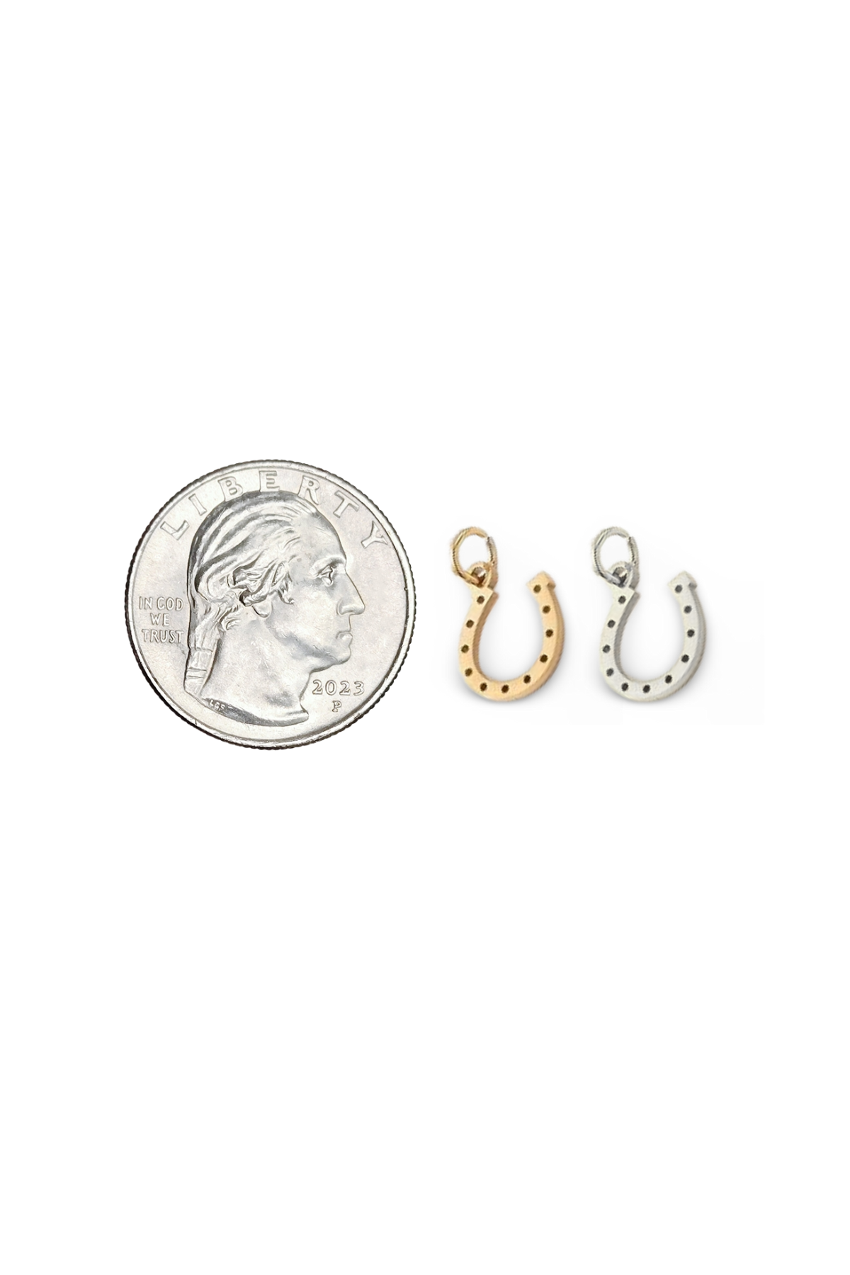 Stainless Steel 3D Cutout Lucky Horseshoe Charm