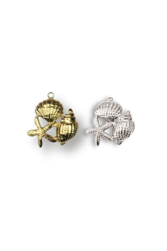 Stainless Steel 3D Ocean Beach Charm