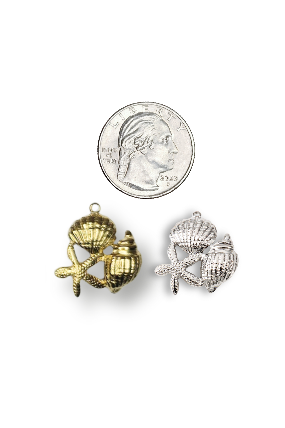 Stainless Steel 3D Ocean Beach Charm