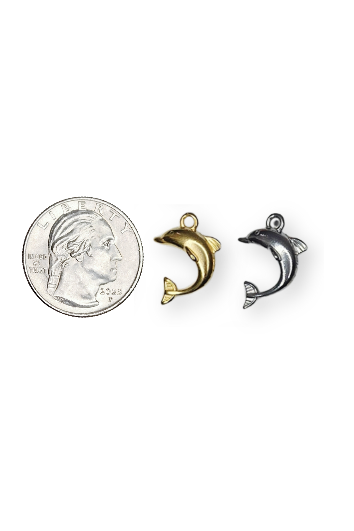 Stainless Steel 3D Ocean Dolphin Charm