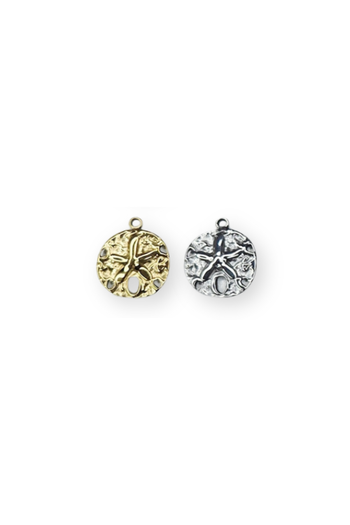 Stainless Steel 3D Ocean Sand Dollar Charm