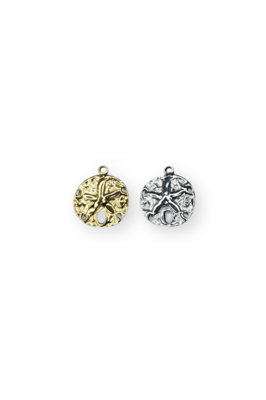 Stainless Steel 3D Ocean Sand Dollar Charm
