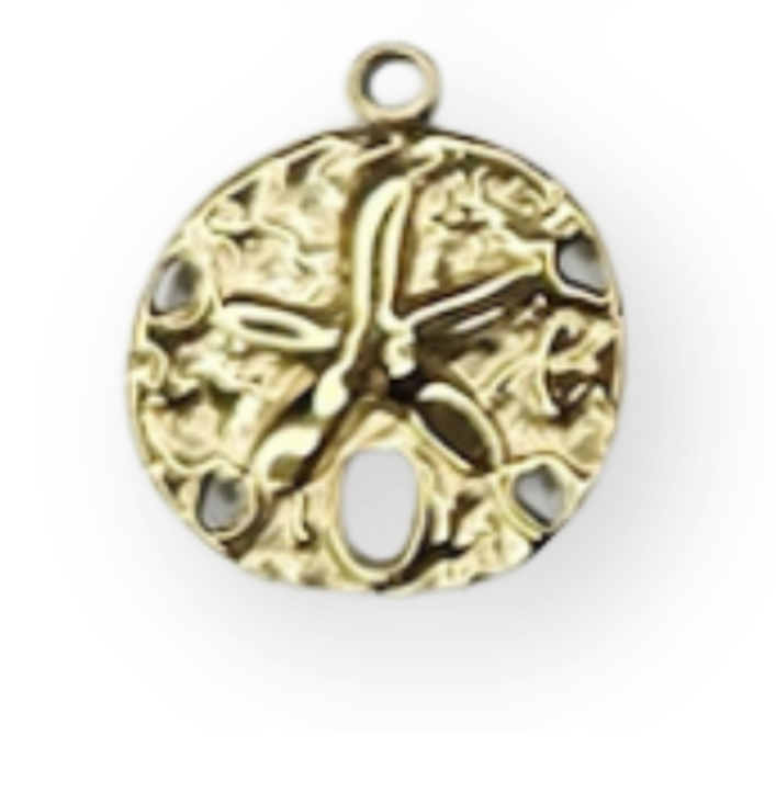 Stainless Steel 3D Ocean Sand Dollar Charm