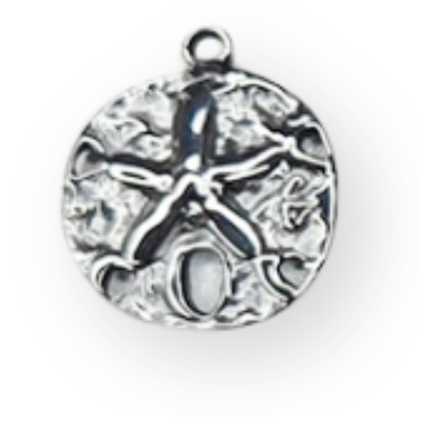 Stainless Steel 3D Ocean Sand Dollar Charm