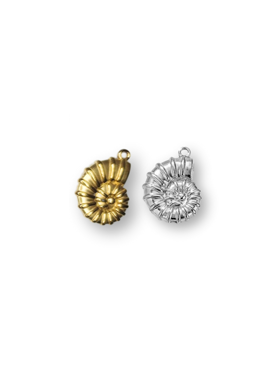 Stainless Steel 3D Spiral Shell Charm