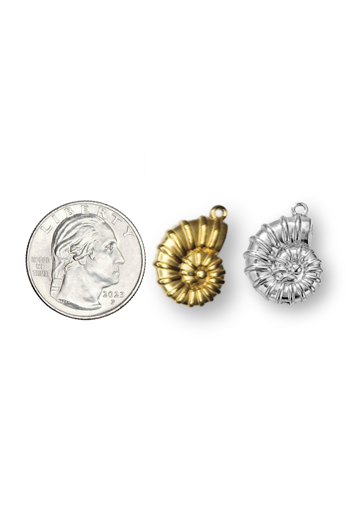 Stainless Steel 3D Spiral Shell Charm