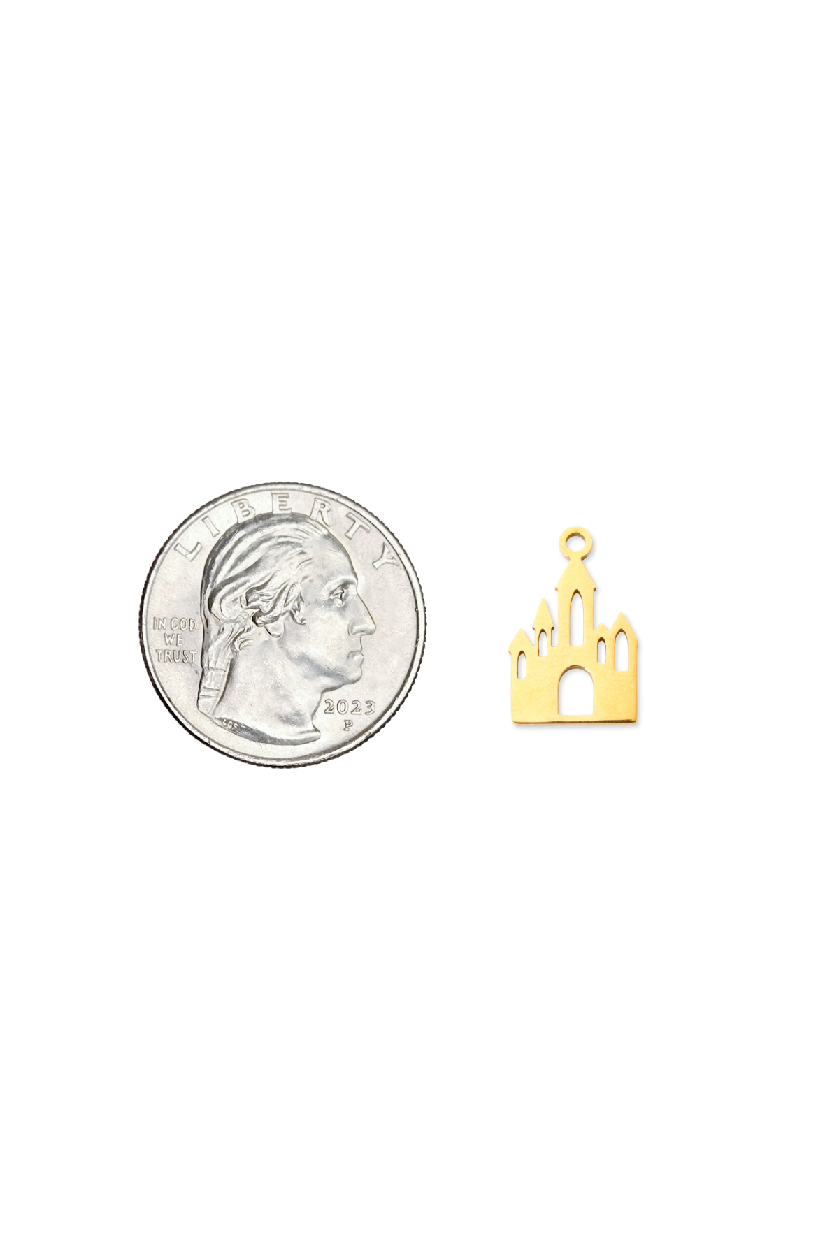 Stainless Steel Cut-Out Castle Charm