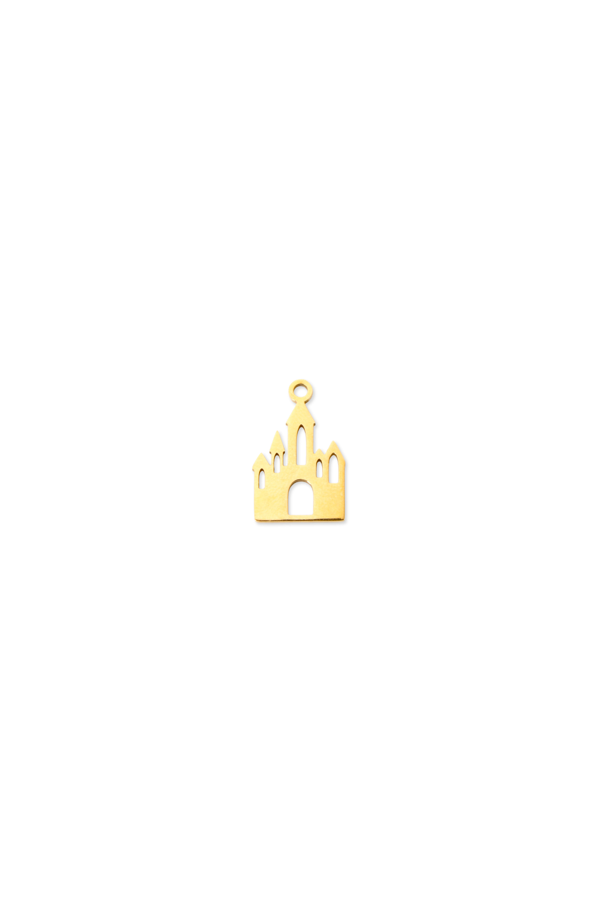 Stainless Steel Cut-Out Castle Charm