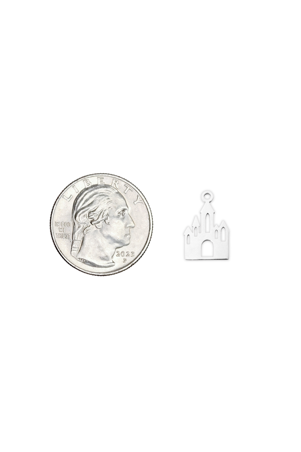 Stainless Steel Cut-Out Castle Charm