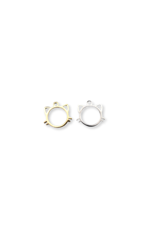 Stainless Steel Cut-Out Cat Charm