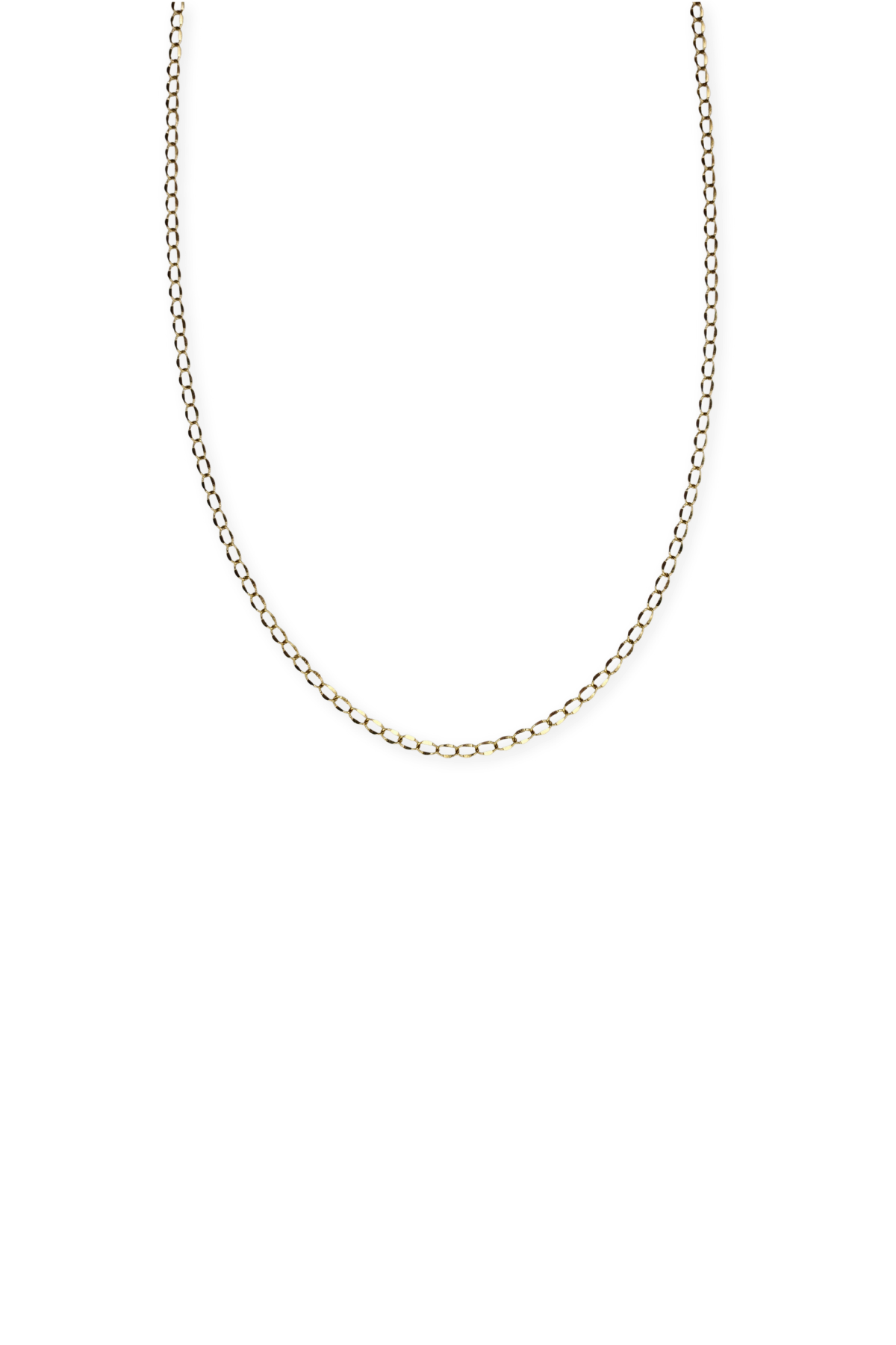 Stainless Steel Dainty Faceted Curb Link Chain Necklace- Gold or Silver!