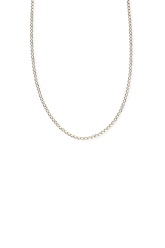 Stainless Steel Dainty Faceted Curb Link Chain Necklace- Gold or Silver!