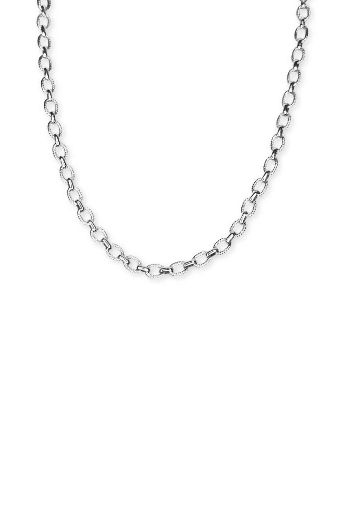 Stainless Steel Fancy Twist-Textured Link Cable Chain 15.75" Necklace- Gold or Silver!