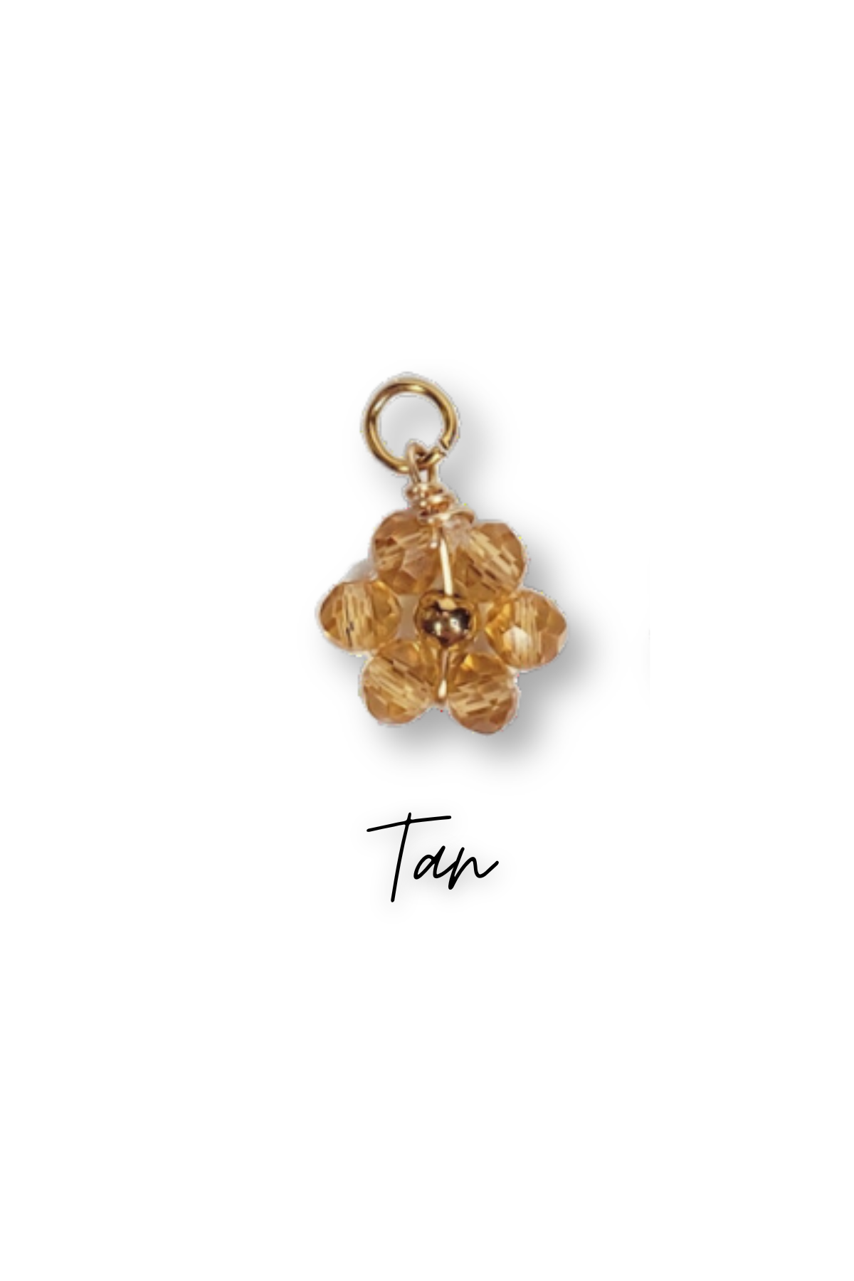 Stainless Steel Glass Beaded Flower Charm