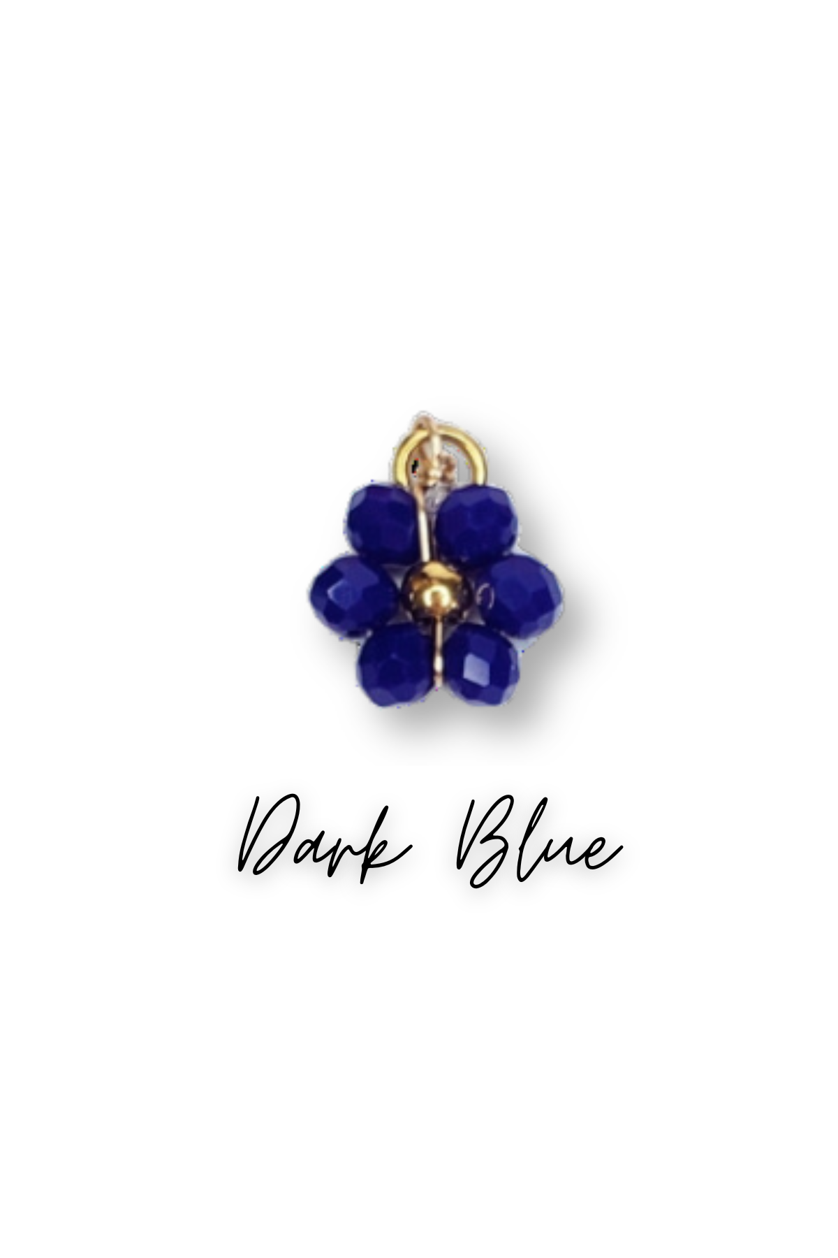 Stainless Steel Glass Beaded Flower Charm