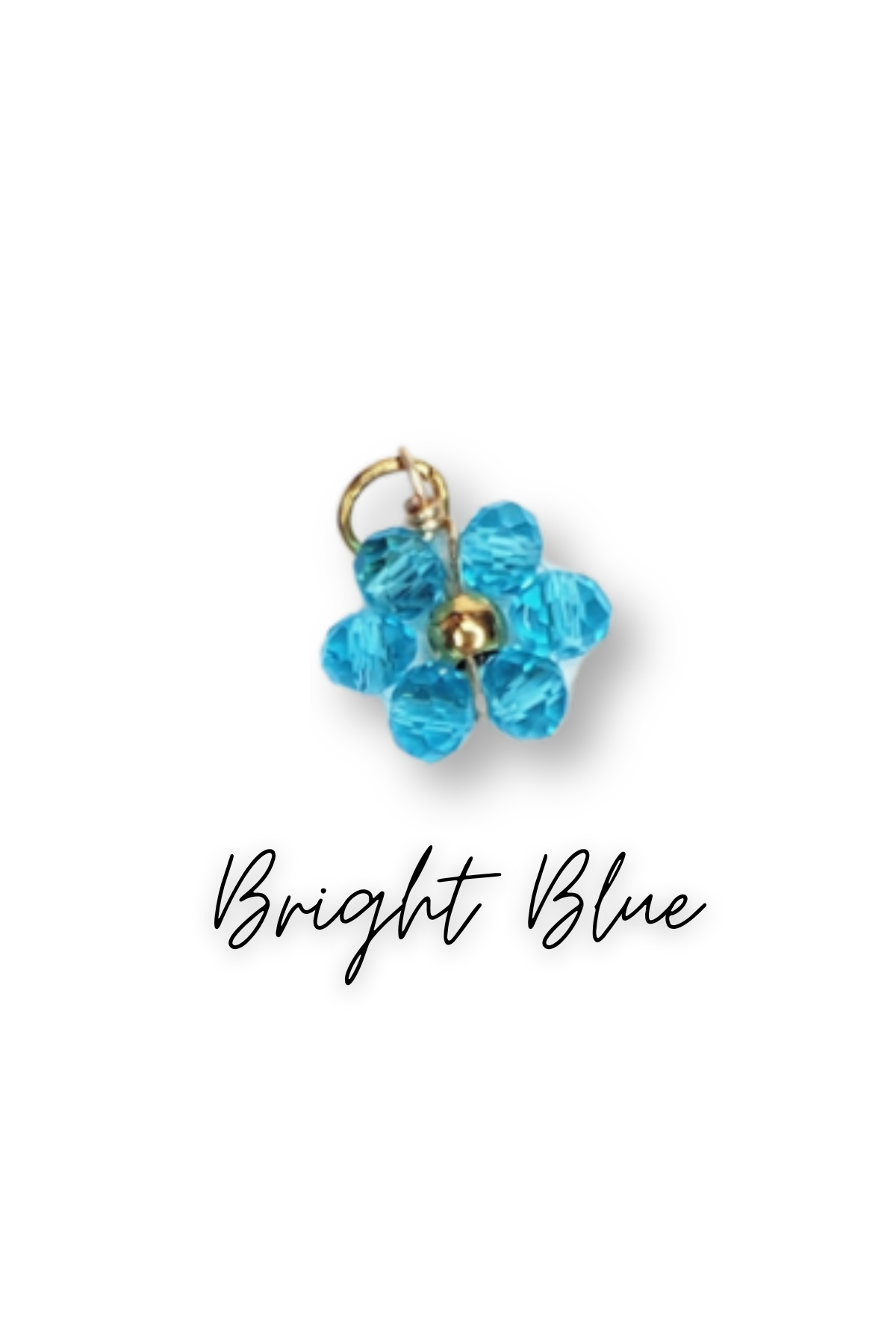 Stainless Steel Glass Beaded Flower Charm