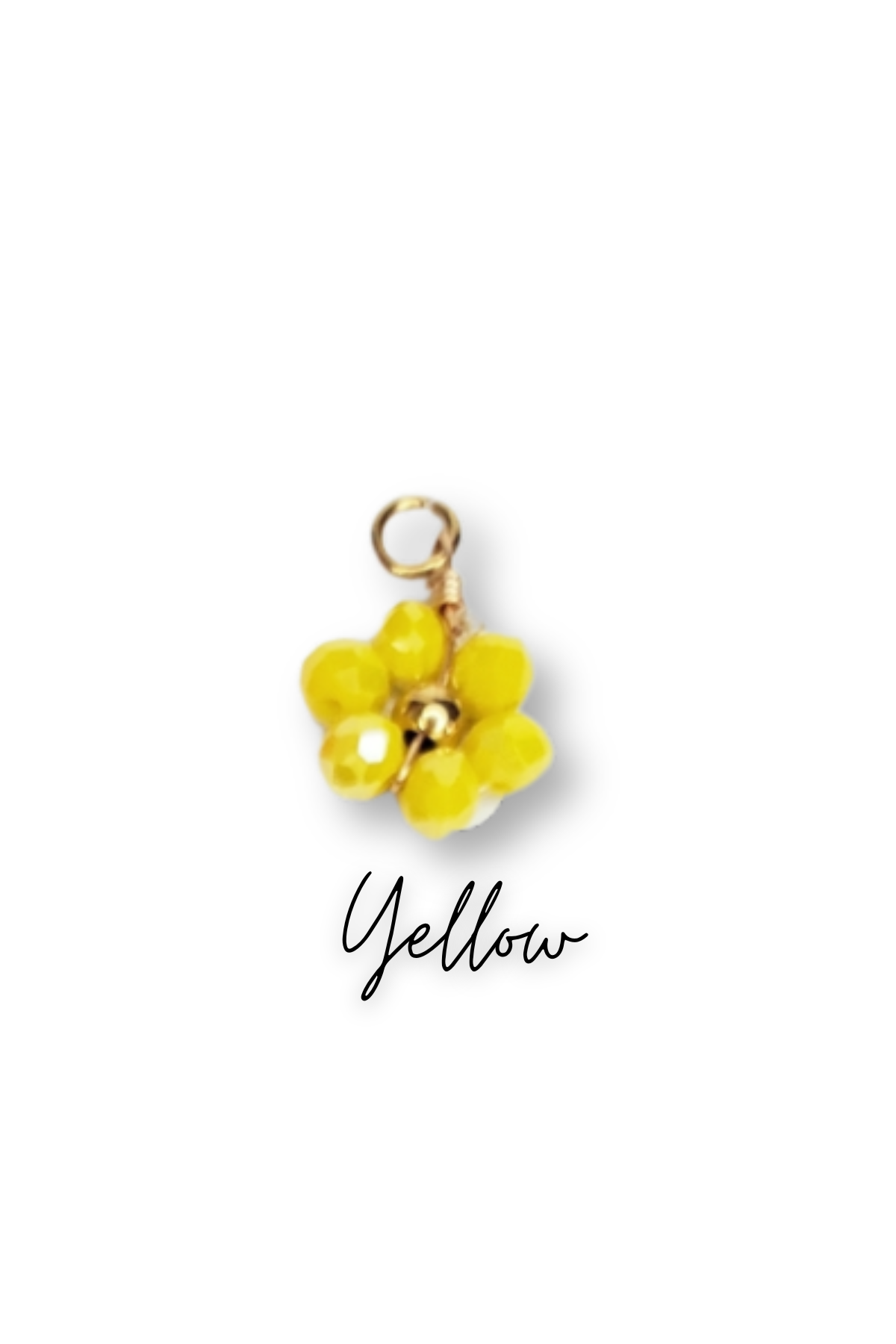 Stainless Steel Glass Beaded Flower Charm