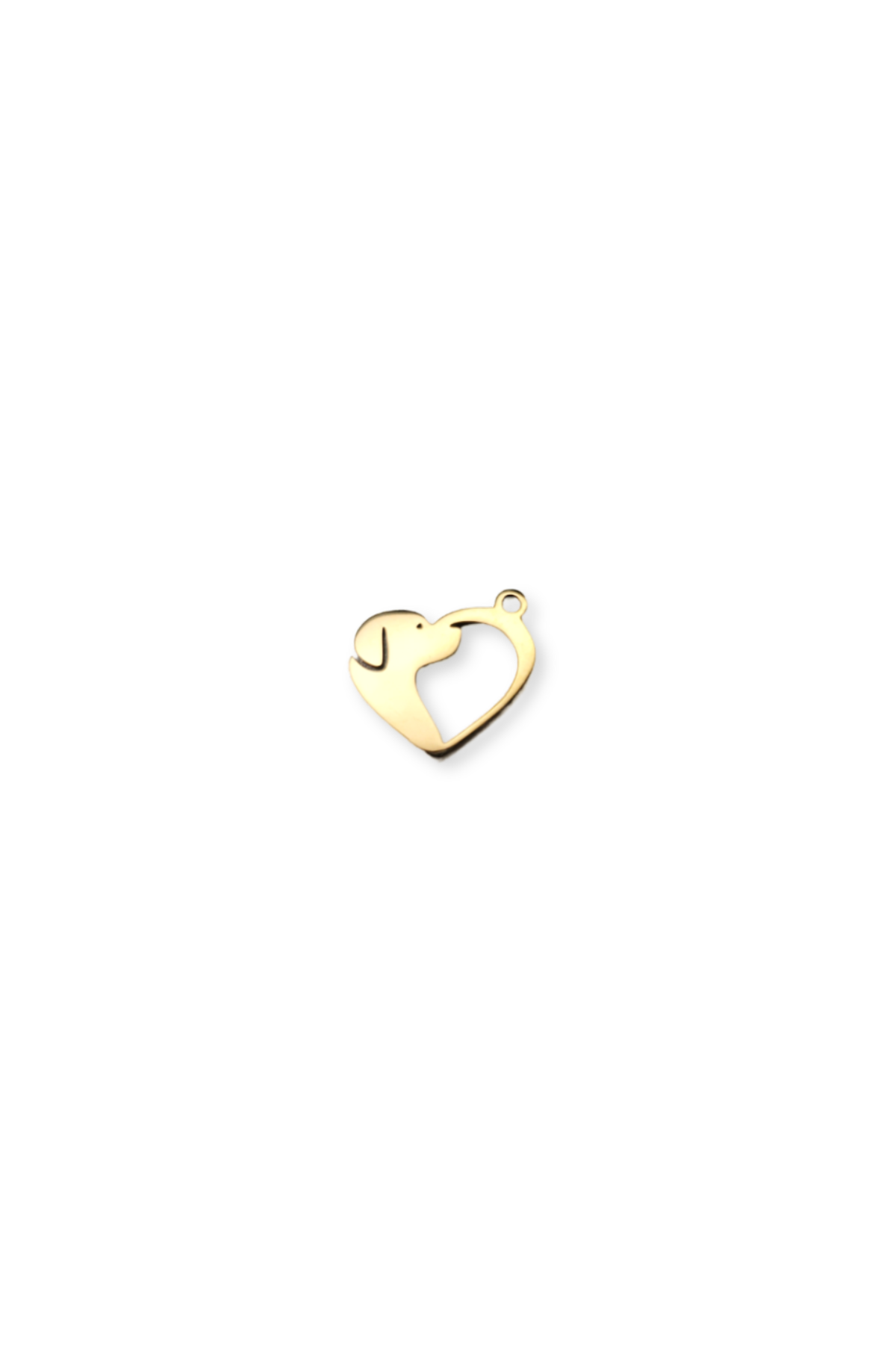 Stainless Steel Half Dog & Heart Cut-Out Charm