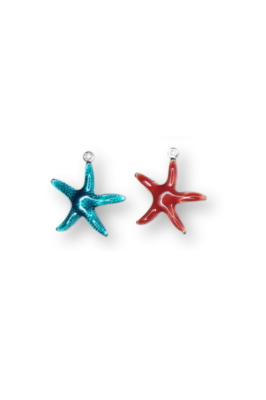 Stainless Steel Large Enamel Starfish Charm