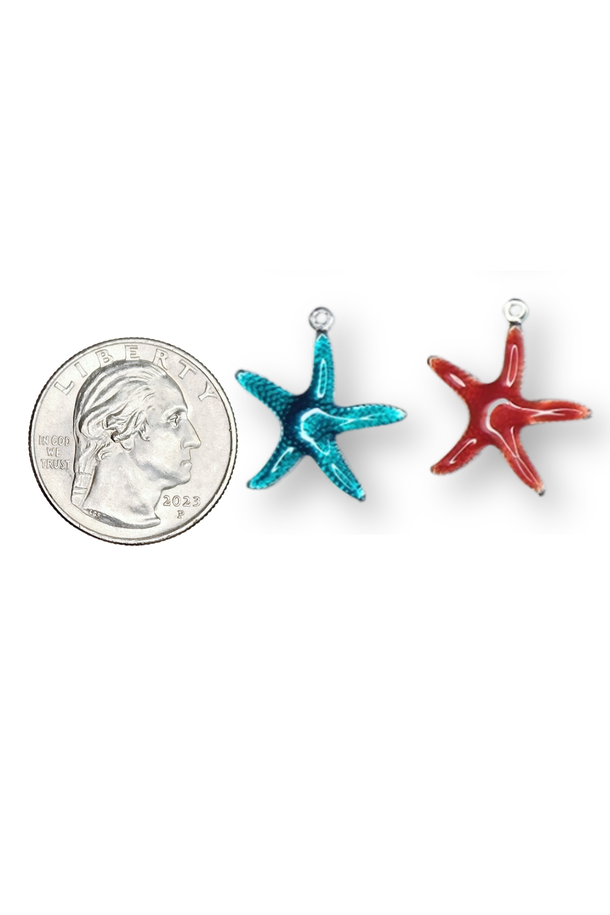 Stainless Steel Large Enamel Starfish Charm