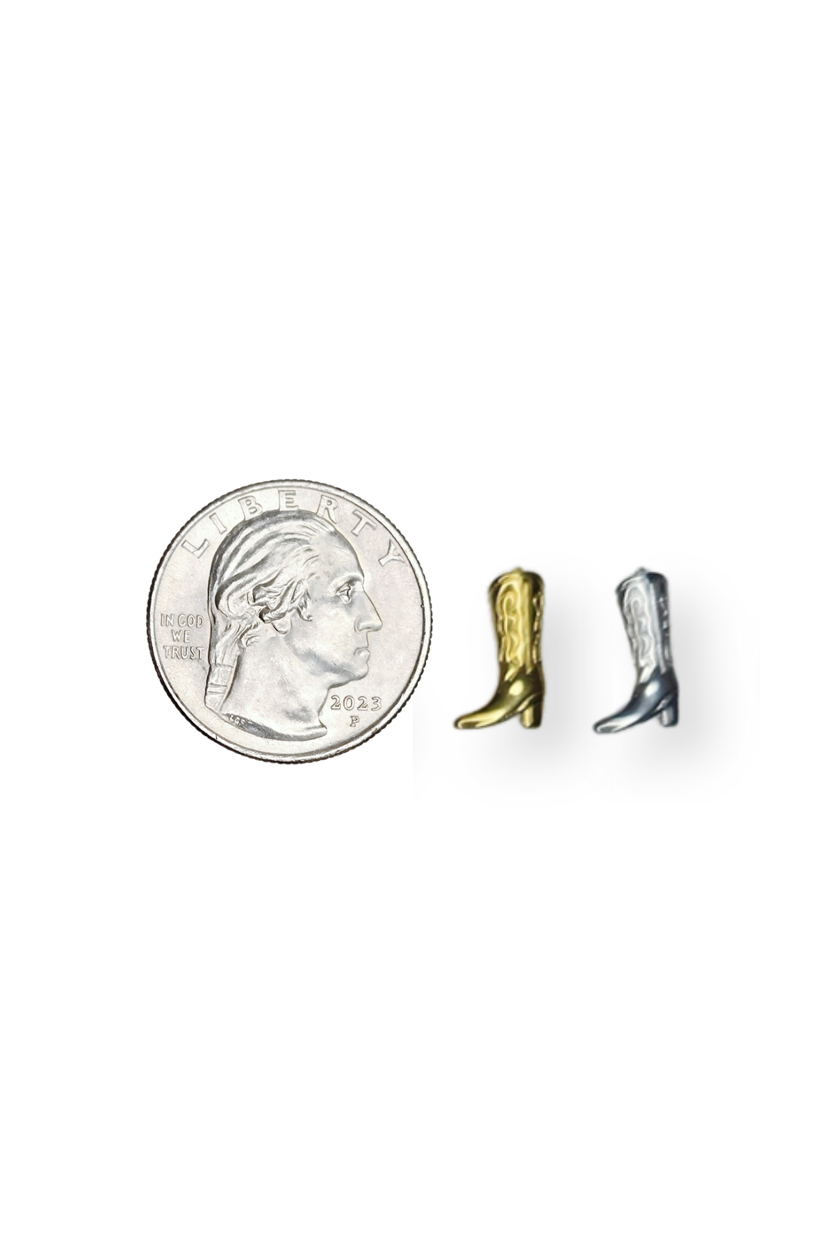 Stainless Steel Medium Cowboy Boot Charm