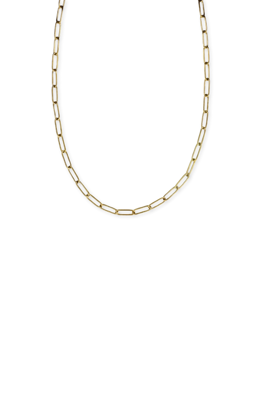 Stainless Steel Medium Paperclip Chain Necklace- Gold & Silver!