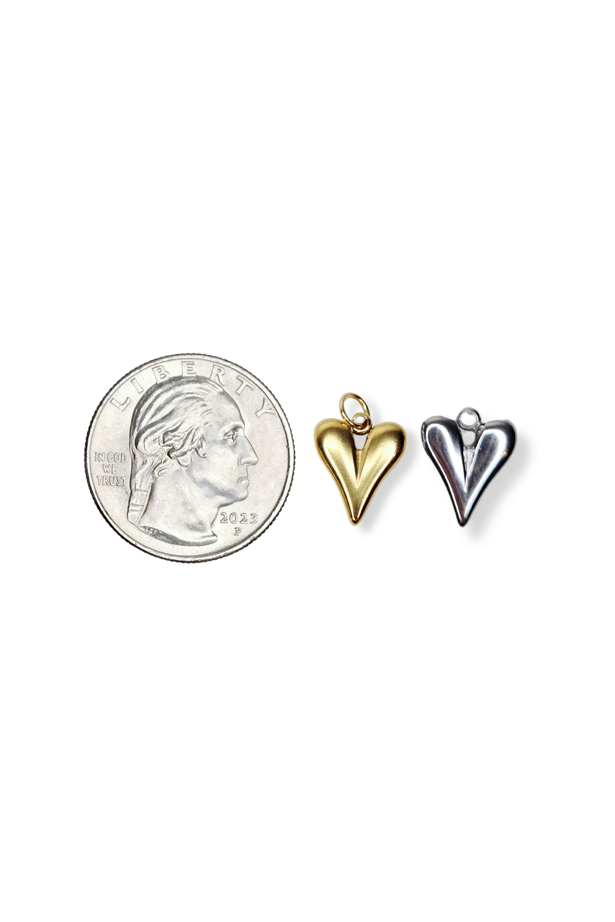 Stainless Steel Solid Heart Charm