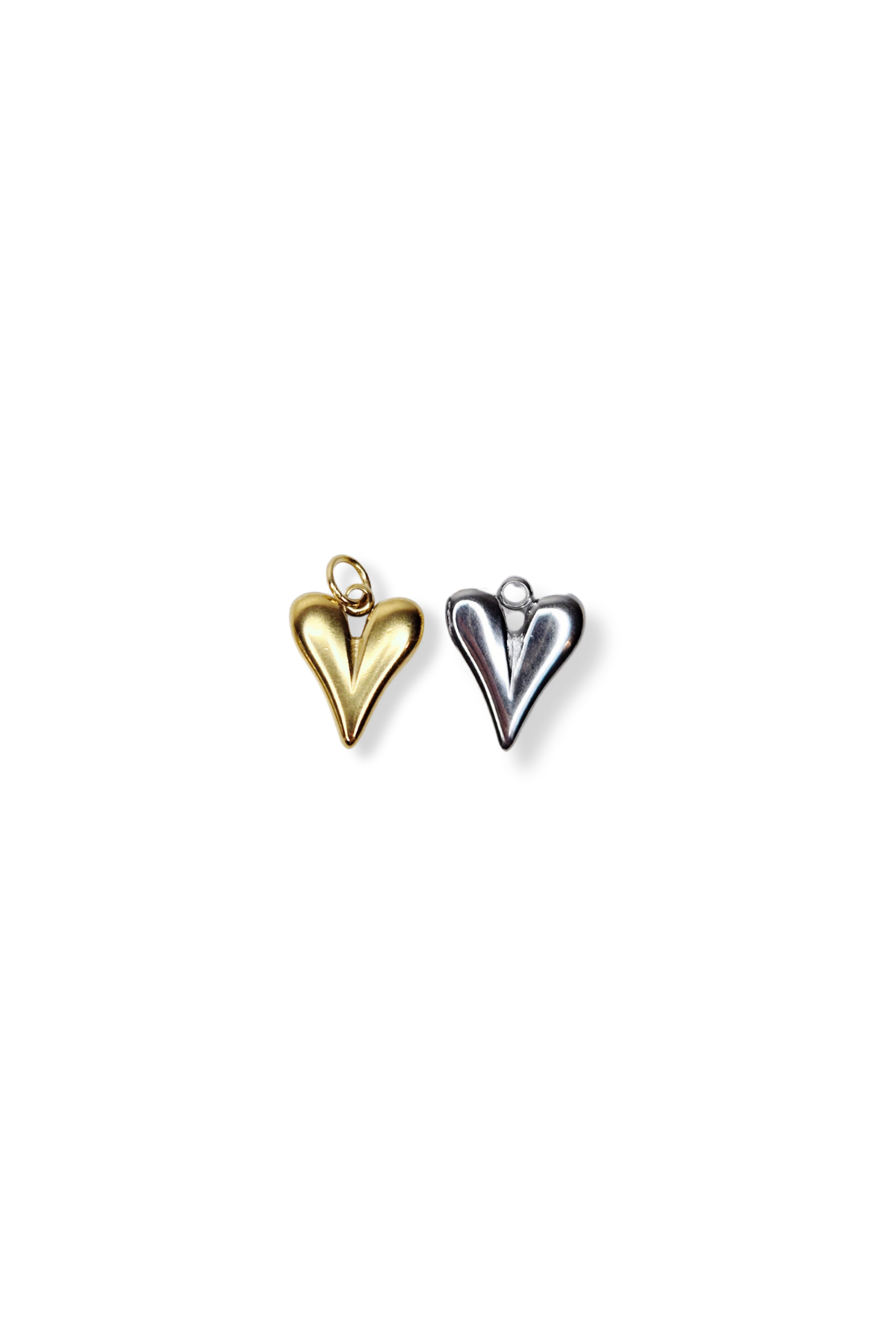 Stainless Steel Solid Heart Charm